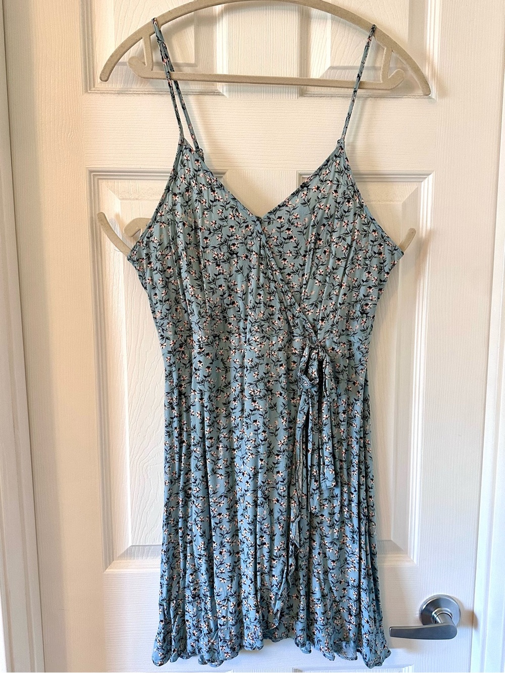 Xhilaration Blue Sun Dress with White Flowers - M